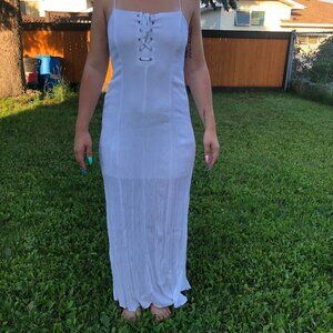 Garage Long White Maxi Rayon Dress